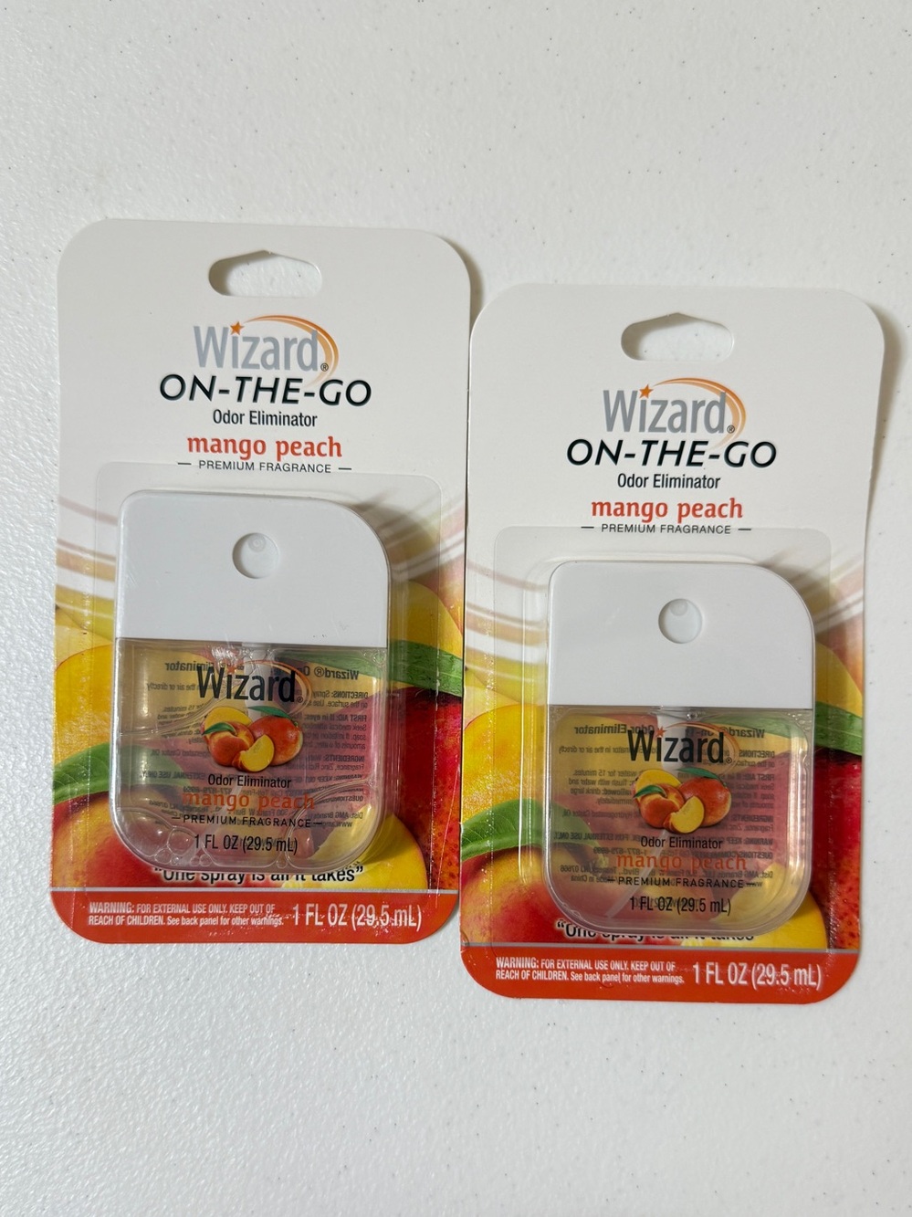2- Wizard On-The-Go Odor Eliminator Spray Mango Peach ‎
